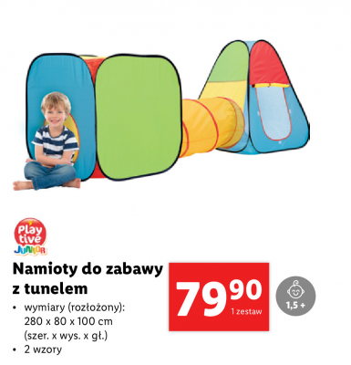Namiot dzieci臋cy z tunelem Play tive junior promocja
