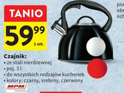 Czajnik stal nierdzewna 3 l srebrny Mpm product promocja