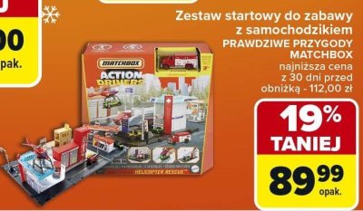 Zestaw startowy do zabawy z samochodzikiem PRAWDZIWE PRZYGODY MATCHBOX promocja w Carrefour