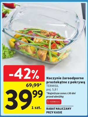Naczynie żaroodporne prostokątne z pokrywą Termisil poj. 5,8 l promocja w Intermarche