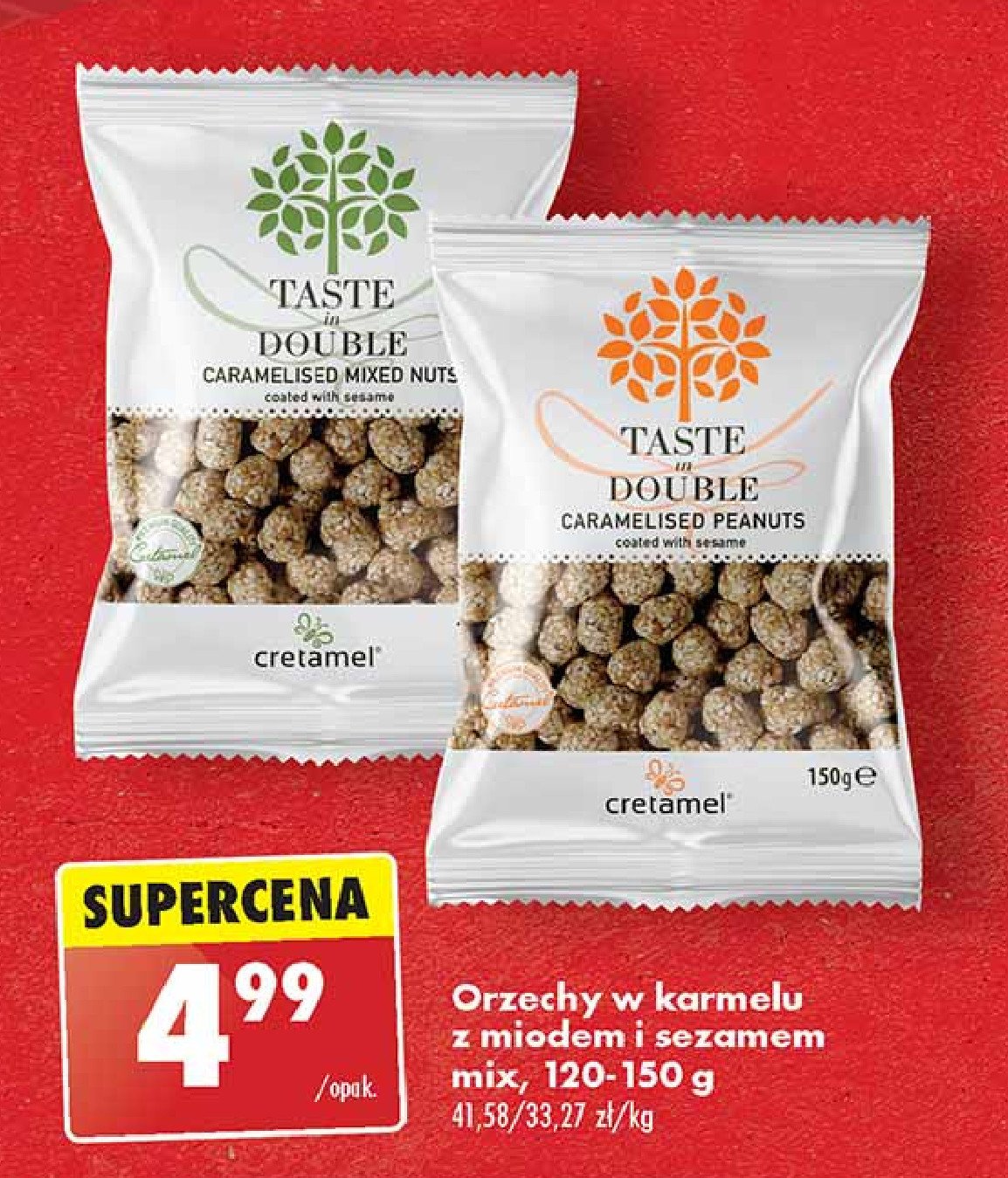 Orzechy w karmelu z miodem i sezamem promocja