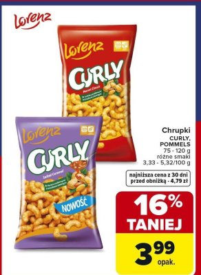 Chrupki Curly 75-120 g różne smaki promocja w Carrefour
