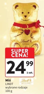 Miś czekoladowy LINDT Teddy wybrane rodzaje promocja w Intermarche
