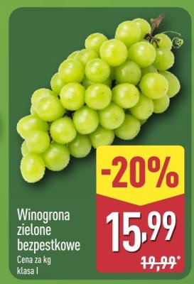 Winogrona zielone bezpestkowe promocja w Aldi