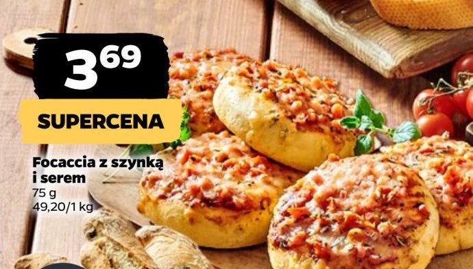 Focaccia z szynką i serem promocja w Netto