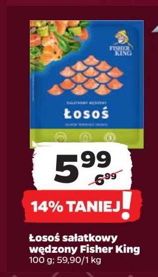 Łosoś sałatkowy wędzony Fisher king promocja w Netto