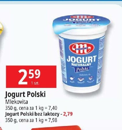 Jogurt naturalny Mlekovita jogurt polski promocja w Leclerc