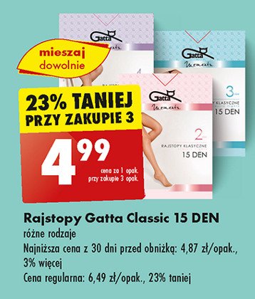 Rajstopy classic 15 den rozm. 2 Gatta promocja