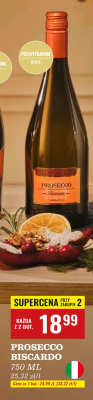Wino Prosecco Biscardo białe promocja w Biedronka