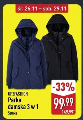 Kurtka parka damska 3 w 1  promocja w Aldi