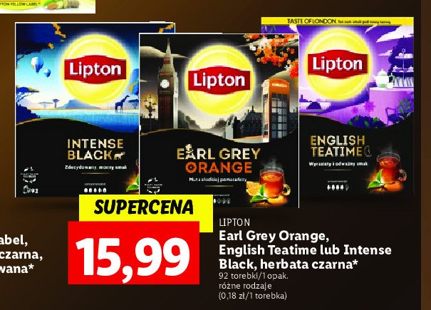 Herbata Lipton earl grey orange promocja