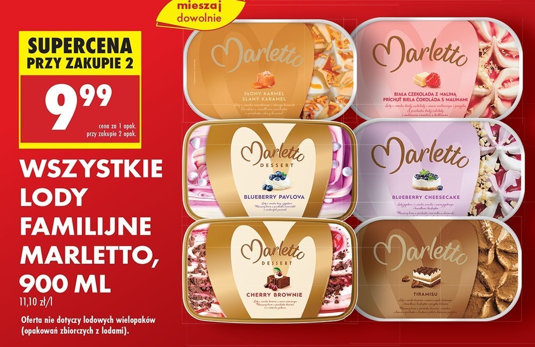 Lody beza pavlova Marletto promocja w Biedronka