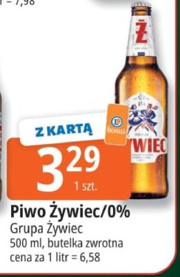 Piwo Żywiec/0% Grupa Żywiec 500 ml butelka zwrotna promocja w Leclerc