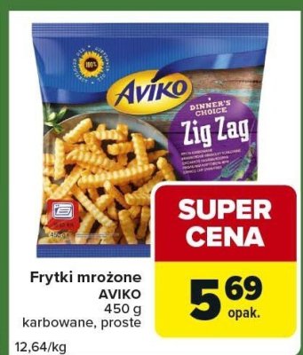 Frytki mrożone AVIKO Zig Zag 450g promocja w Carrefour Express