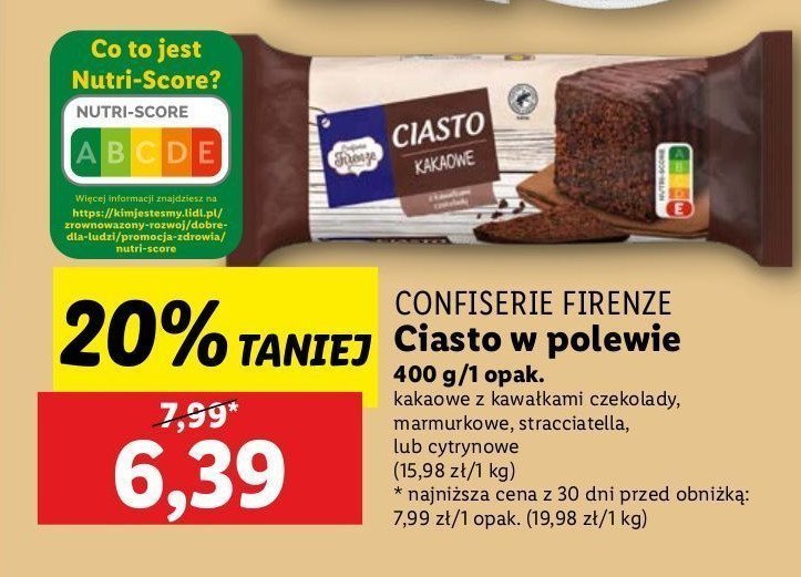 Ciasto marmurkowe Confiserie firenze promocja