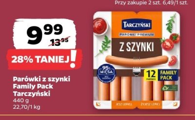 Parówki z szynki Family Pack  promocja w Netto