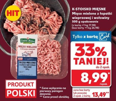 Mięso mielone z łopatki wieprzowej i wołowiny Kaufland promocja w Kaufland
