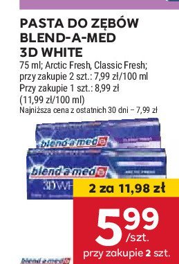 Pasta do z臋b贸w classic Blend-a-med 3d white promocja