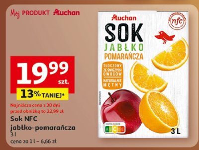 Sok NFC jabłko-pomarańcza promocja w Auchan