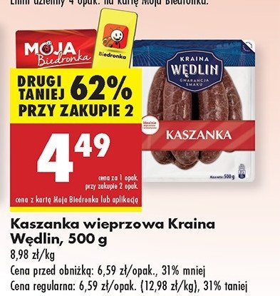 Kaszanka wieprzowa Kraina wędlin promocja w Biedronka