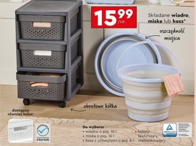 Składane wiadro, miska lub kosz SMUKEE promocja w Biedronka