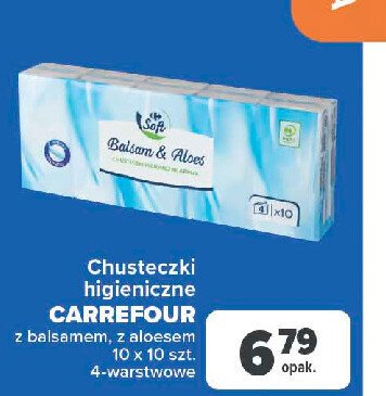 Chusteczki higieniczne aroma balsam i aloes Carrefour promocja