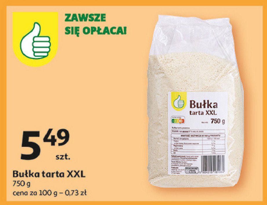 Bułka tarta Podniesiony kciuk promocja