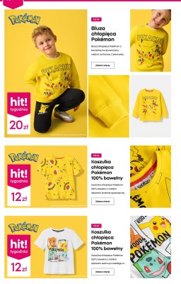 Koszulka chłopięca Pokémon 100% bawełny żółta promocja w Pepco