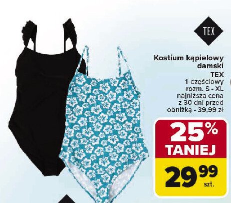 Kostium kąpielowy 1-częściowy s-xl Tex promocja w Carrefour