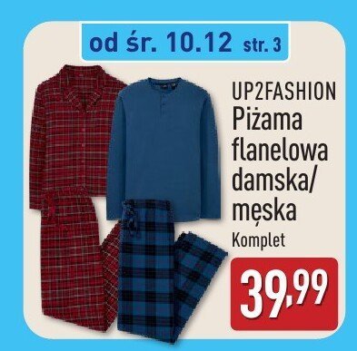 Piżama flanelowa damska UP2FASHION komplet promocja w Aldi