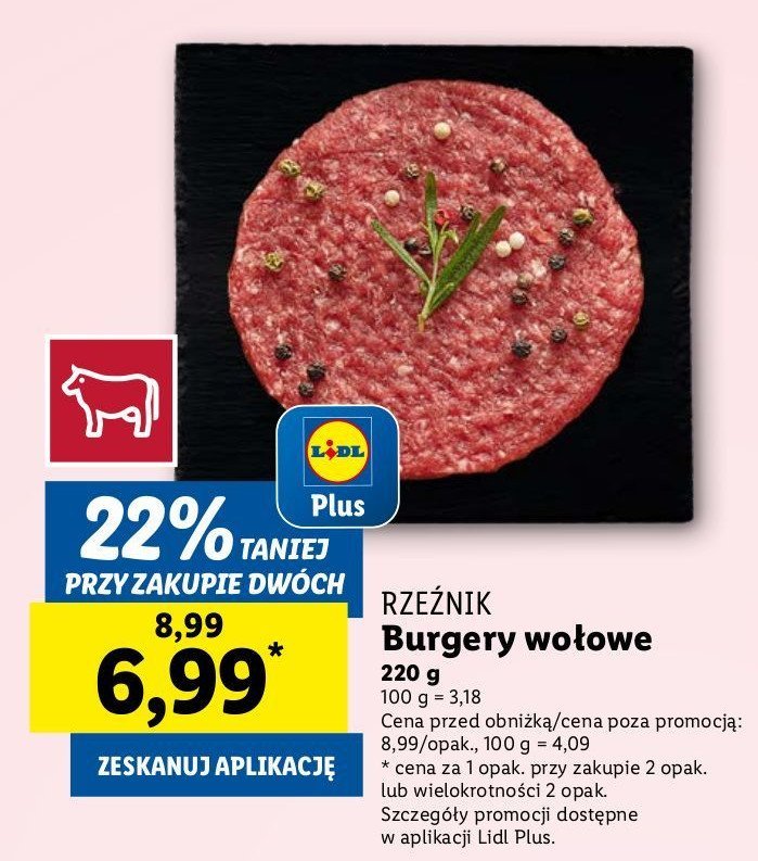Burger wołowy Rzeźnik codzienna dostawa promocja