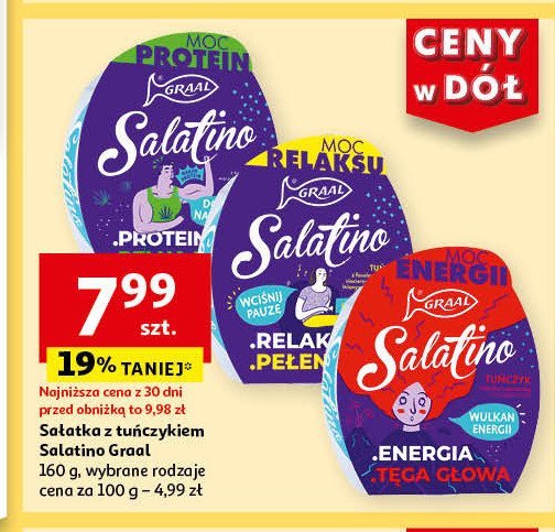 Tuńczyk z fasolą szparagową, ciecierzycą i siemieniem lnianym relaks Graal salatino promocja