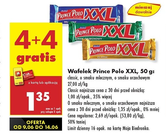 Wafelek orzechowy Prince polo xxl promocja
