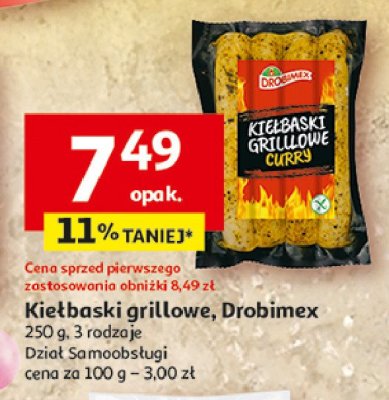 Kie艂baski grillowe curry Drobimex promocja