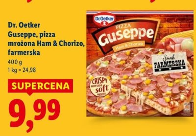 Pizza Guseppe mrożona Ham & Chorizo, farmerska promocja w Lidl