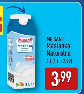 Maślanka Naturalna MILSANI promocja w Aldi