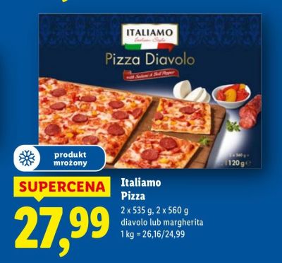 Pizza Italiamo diavolo lub margherita 2 x 535 g, 2 x 560 g promocja w Lidl