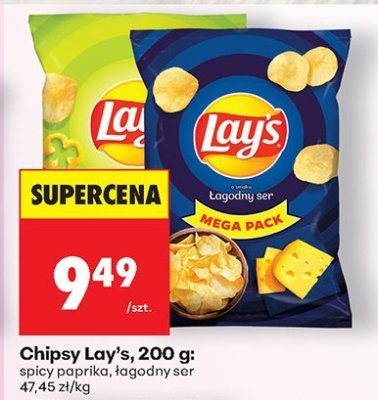 Chipsy Lay's, 200 g: spicy papryka, łagodny ser promocja w Biedronka