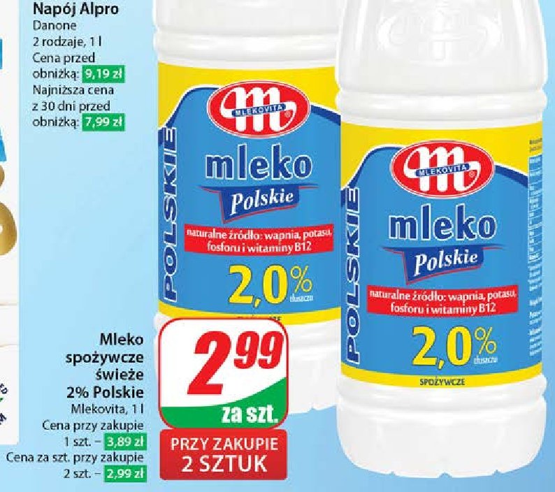 Mleko polskie 2% Mlekovita promocja w Dino