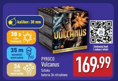 Fajerwerki PYROCO Vulcanus Sztuka bateria 36-strzałowa promocja w Aldi