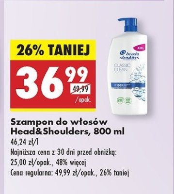 Szampon do w艂os贸w classic clean Head&shoulders promocja
