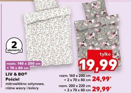 Komplet pościeli 160 x 200 + 2x 70 x 80 cm Liv & bo promocja w Kaufland