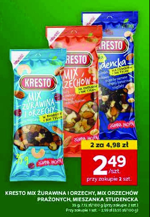 Mix żurawina i orzechy Kresto promocja