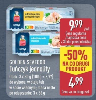 Tuńczyk jednolity w sosie własnym promocja w Aldi