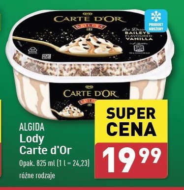 Lody baileys Algida carte d'or les desserts promocja w Aldi