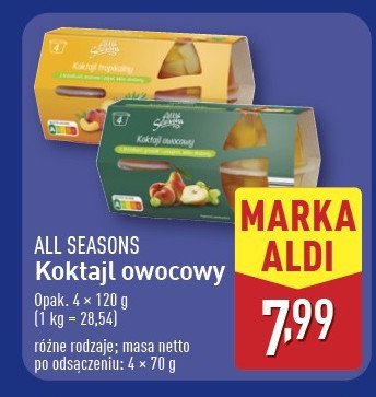 Koktajl owocowy zielony All seasons promocja w Aldi