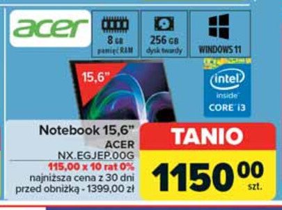 Notebook 15.6" nx.egjep.00g Acer promocja