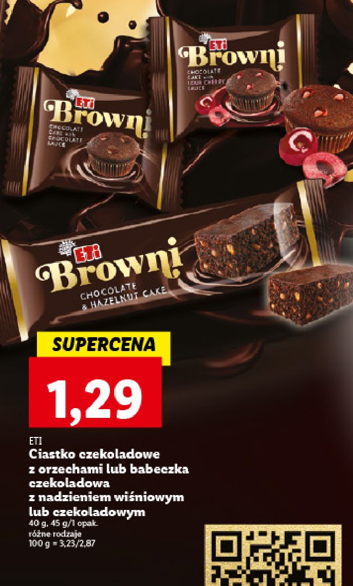 Browni babeczka czekoladowa z nadzieniem czekoladowym Eti promocje