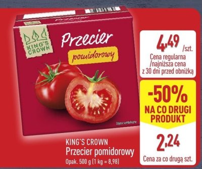Przecier pomidorowy KING'S CROWN promocja w Aldi