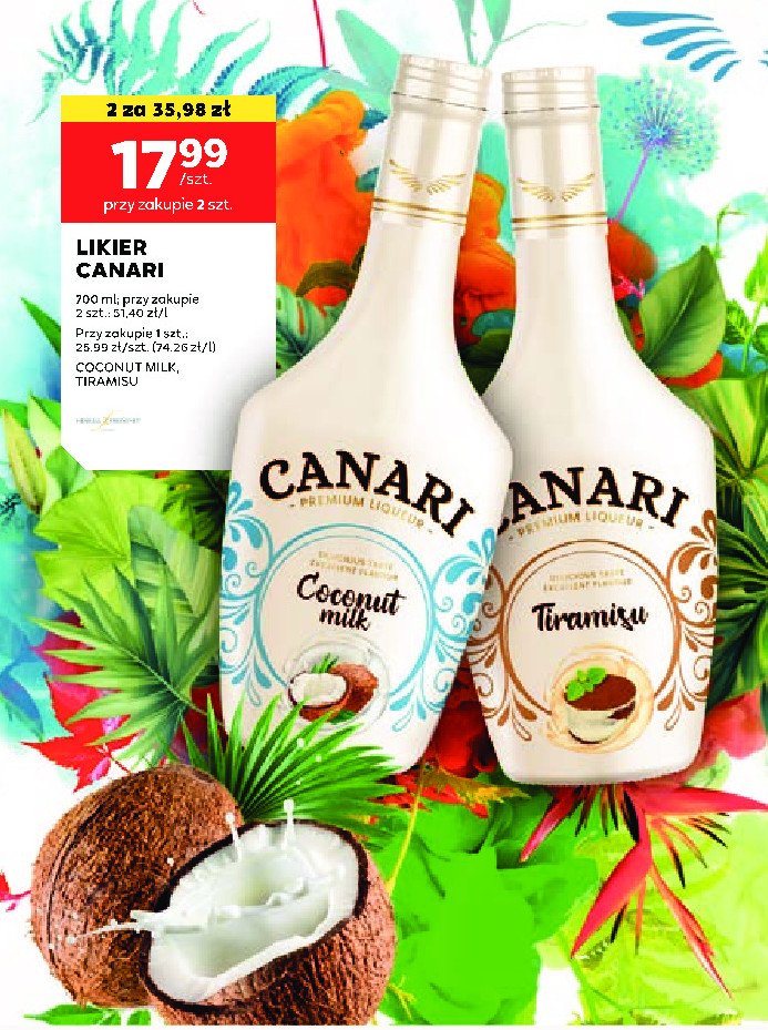 Likier CANARI TIRAMISU promocja w Stokrotka